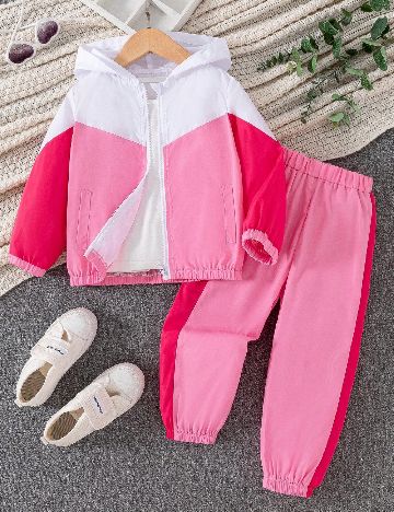 Compleu Shein Kids, roz/alb