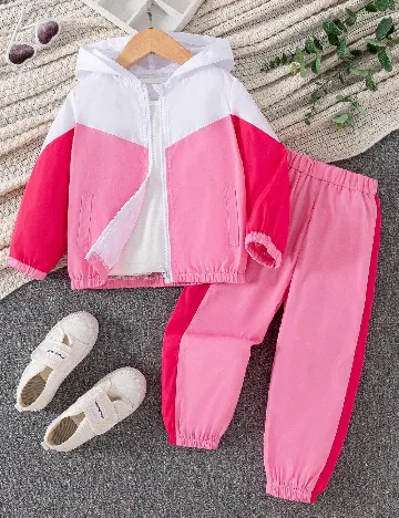 Compleu Shein Kids, roz/alb Roz