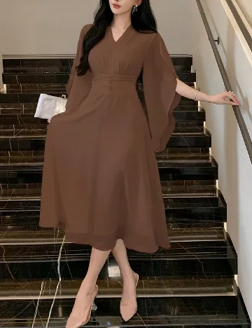 Rochie medie Dazy, maro Maro