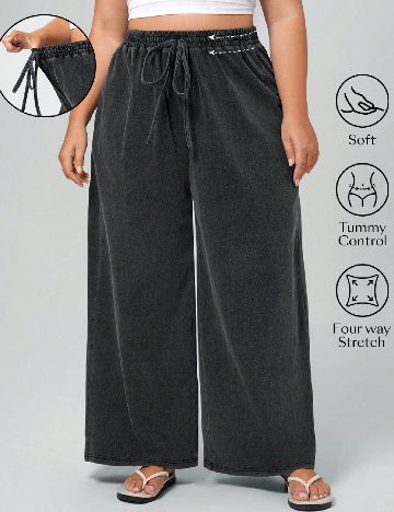 Pantaloni SHEIN CURVE, gri