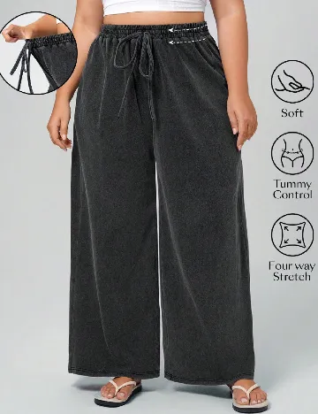 Pantaloni SHEIN CURVE, gri Gri