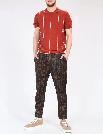 Pantaloni Zara, negru/maro Negru