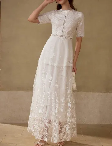 Rochie lunga MOTF, alb Alb