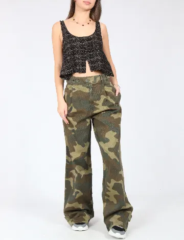 Pantaloni Zara, army Verde