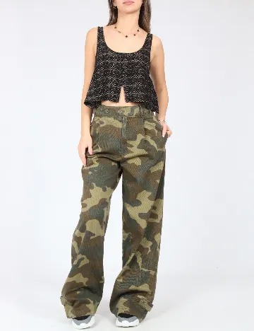 Pantaloni Zara, army Verde