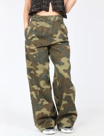 Pantaloni Zara, army Verde