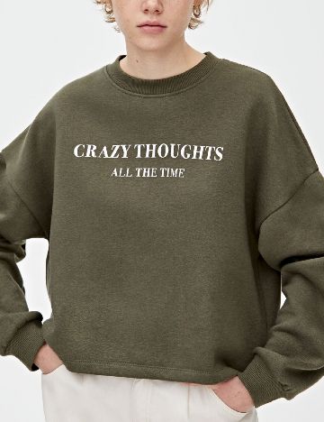 Bluza Pull&Bear, verde