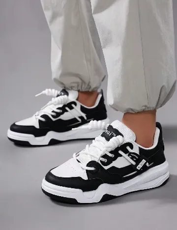 Adidasi SHEIN, alb/negru Alb