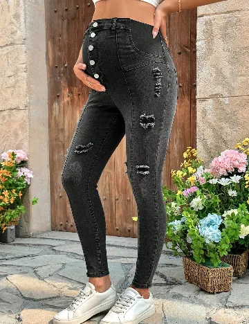 Blugi SHEIN Maternity, gri inchis Gri