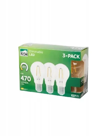 Set becuri LED 7W 470 lm E27 3 bucati LSC, alb Alb