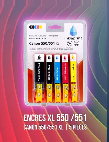 Set cerneala Canon 550/551 XL ink & print, mix culori Mix culori