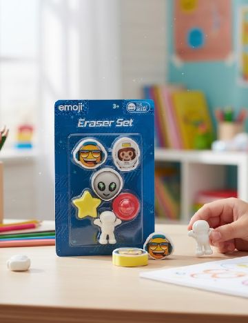 Set radiere 6 bucati Emoji, mix culori