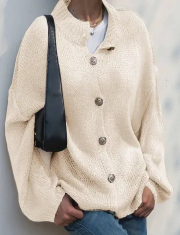 Cardigan Oversize SHEIN, bej Crem