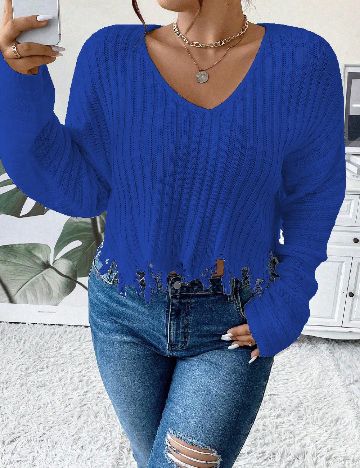 Bluza SHEIN CURVE, albastru