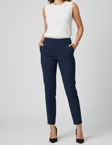 Pantaloni Pull&Bear, bleumarin