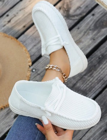 Mocasini SHEIN, alb
