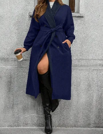 Palton SHEIN CURVE, bleumarin Albastru