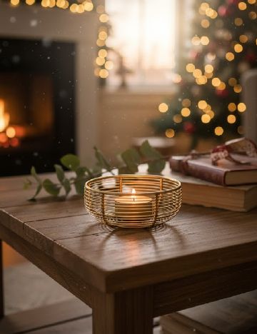 Suport lumanare Home Accents, auriu