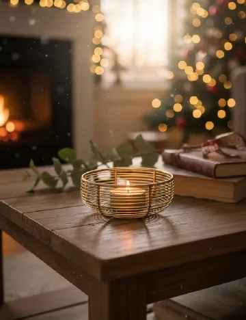 Suport lumanare Home Accents, auriu Galben