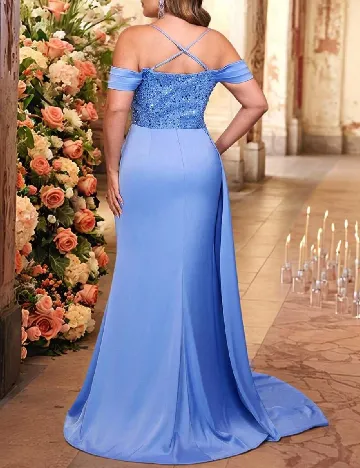 Rochie lunga SHEIN CURVE, bleu Albastru