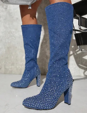 Cizme SHEIN, albastru Albastru