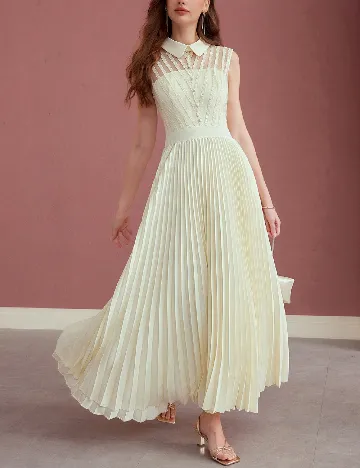 Rochie lunga MOTF, ecru Alb