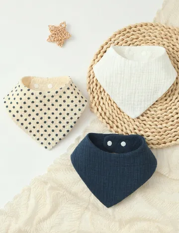 Set bavetele 3 bucati Shein Kids, mix culori Mix culori