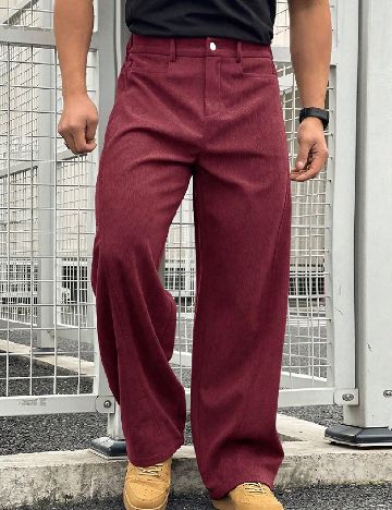 Pantaloni Tokuno Plus Size Men, visiniu