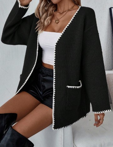 Cardigan Oversize SHEIN, negru