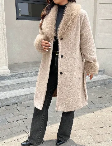 Palton SHEIN CURVE, crem Crem