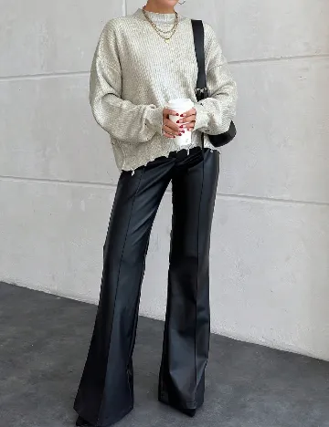 Bluza Oversize SHEIN, argintiu/bej Crem