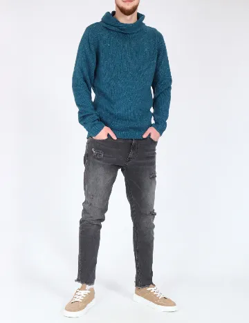 Pulover Pull&Bear, albastru Albastru