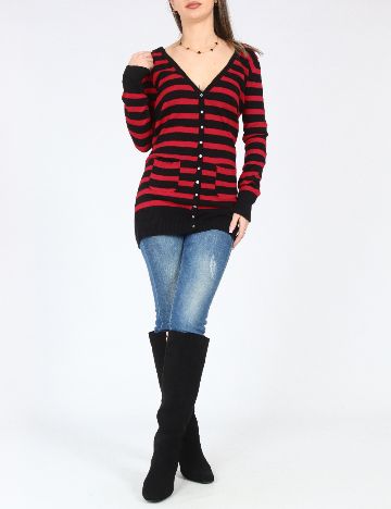 Cardigan Zara, rosu/negru