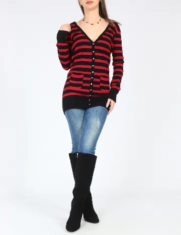 Cardigan Zara, rosu/negru Rosu