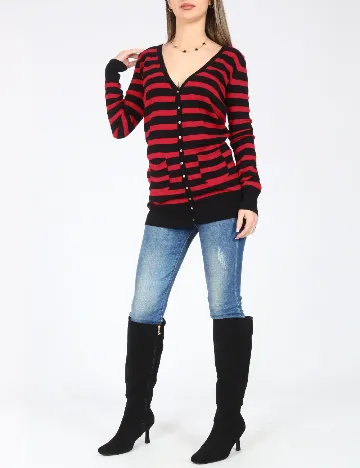Cardigan Zara, rosu/negru Rosu