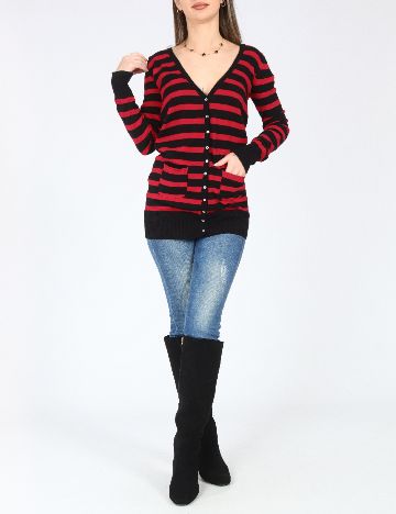 Cardigan Zara, rosu/negru