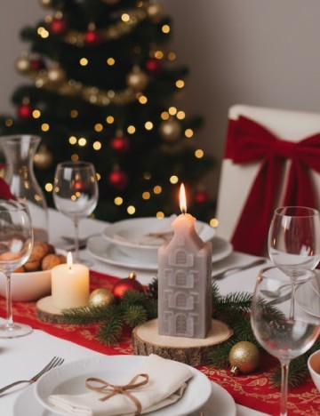 Lumanare decorativa, gri