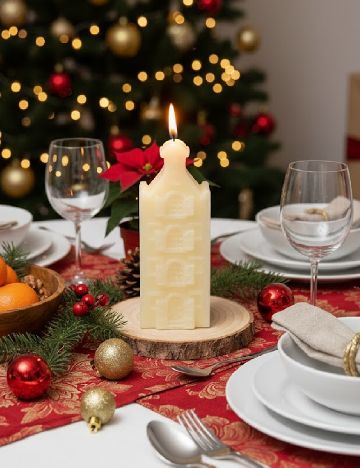 Lumanare decorativa, ecru