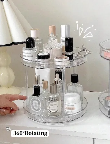 Organizator cu suport rotativ la 360° SHEIN, transparent Alb