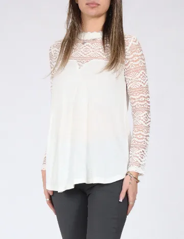 Bluza Bershka, alb Alb