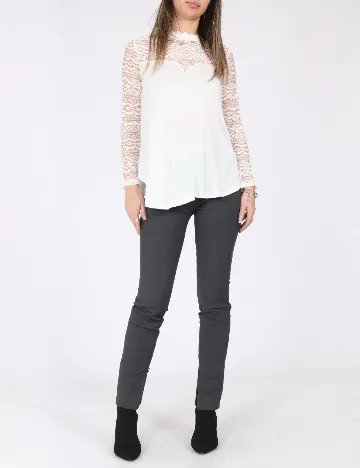 Bluza Bershka, alb Alb