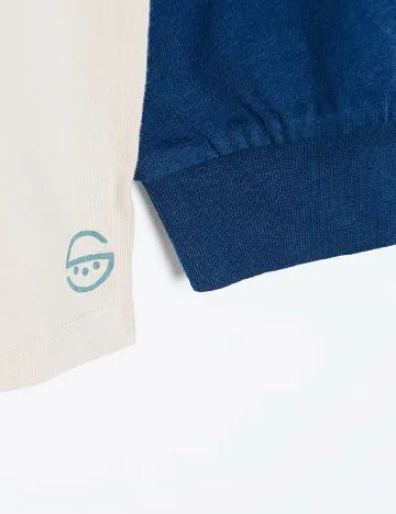 Bluza Cool Club, crem/albastru Crem