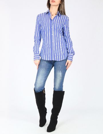 Camasa Zara, alb/albastru