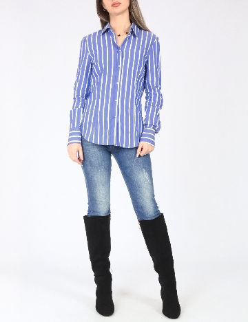 Camasa Zara, alb/albastru