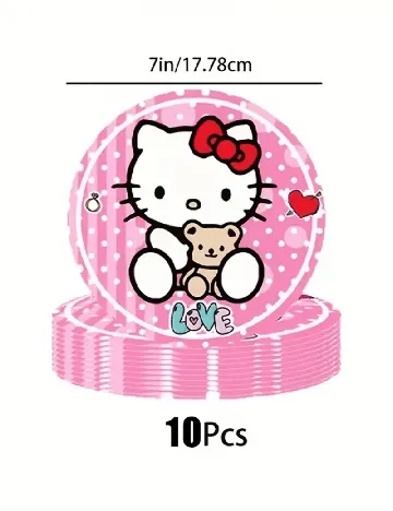 Set farfurii unica folosinta 10 bucati SHEIN, roz Roz