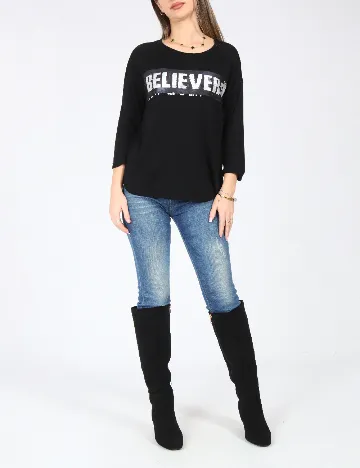 Bluza Bershka, negru Negru