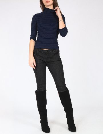 Bluza Bershka, bleumarin/negru