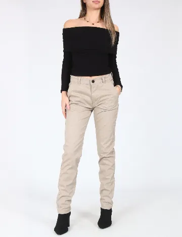 Pantaloni Bershka, bej Crem