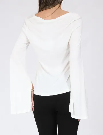 Bluza Bershka, alb Alb