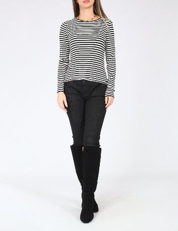 Bluza Bershka, alb/negru